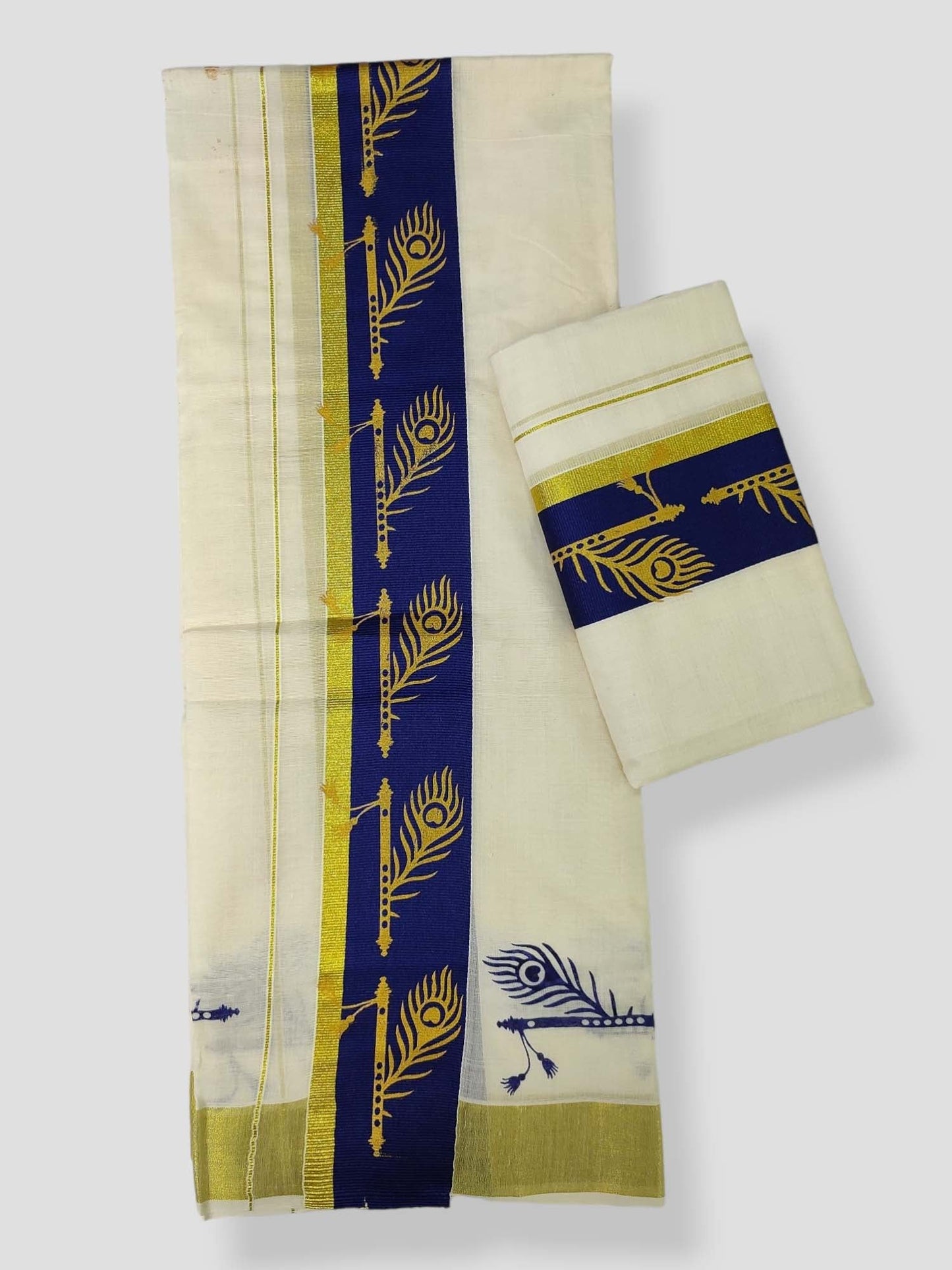Kerala Single Printed Set Mundu Neriyathum