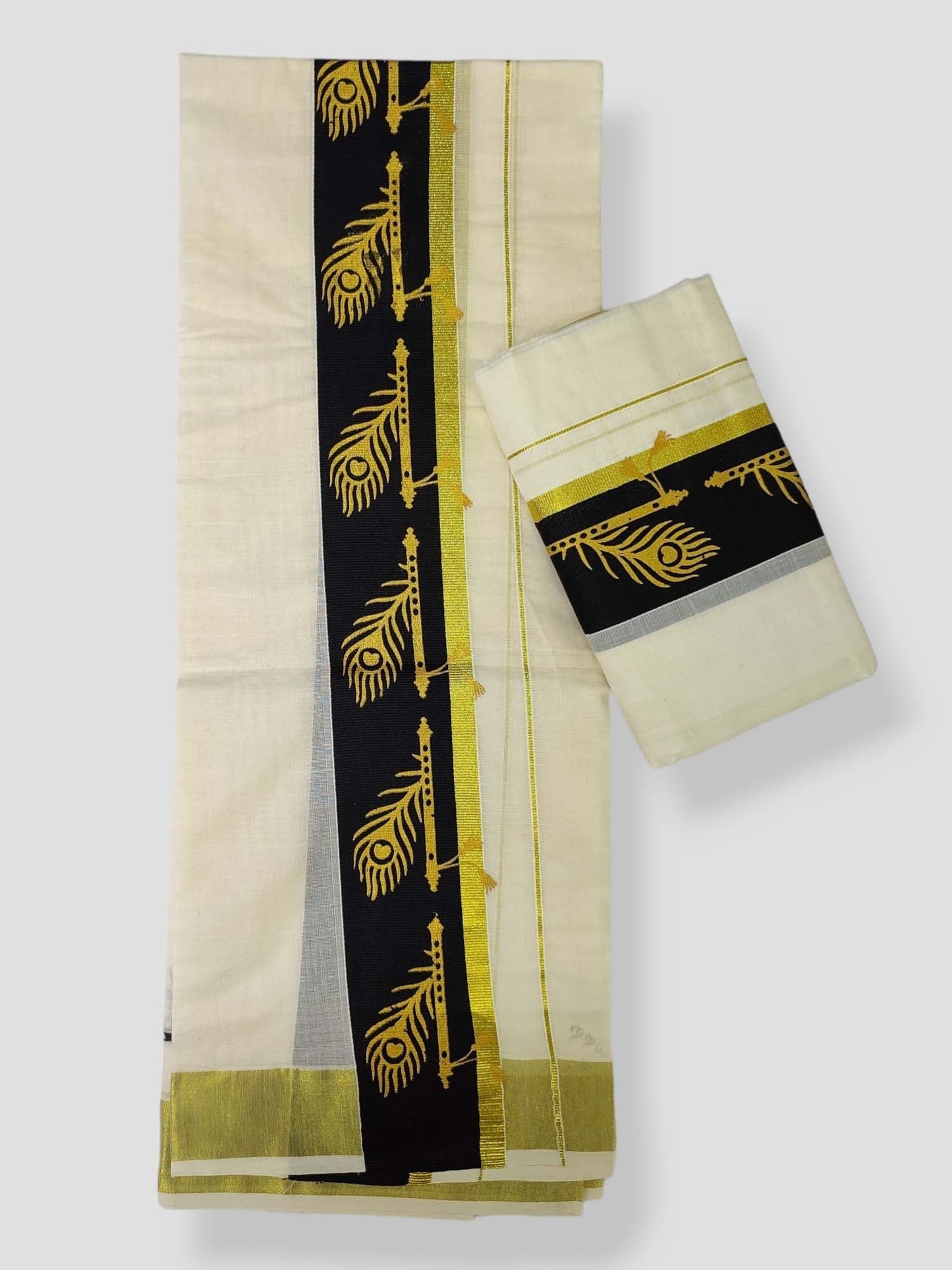 Kerala Single Printed Set Mundu Neriyathum