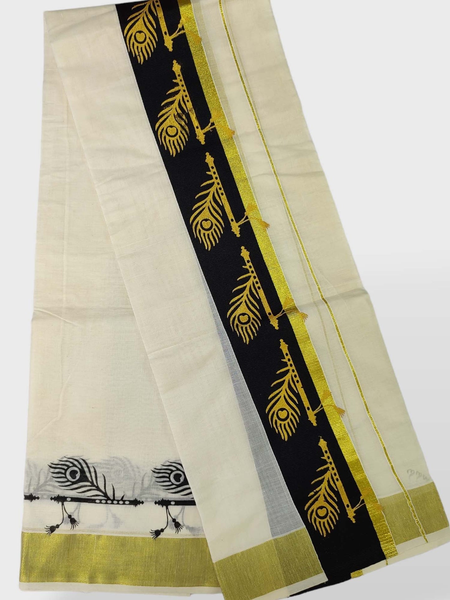 Kerala Single Printed Set Mundu Neriyathum