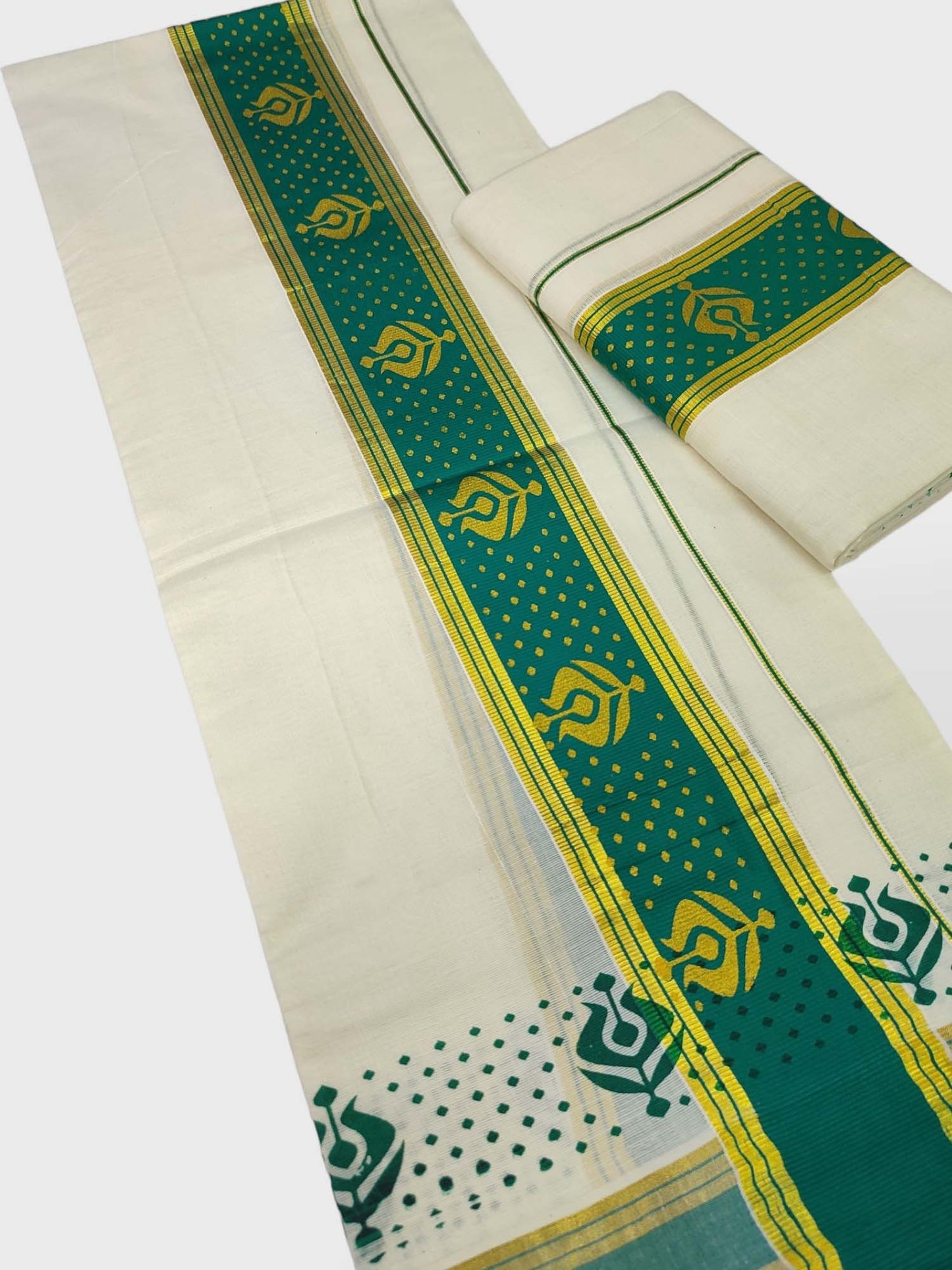 Kerala Single Printed Set Mundu Neriyathum