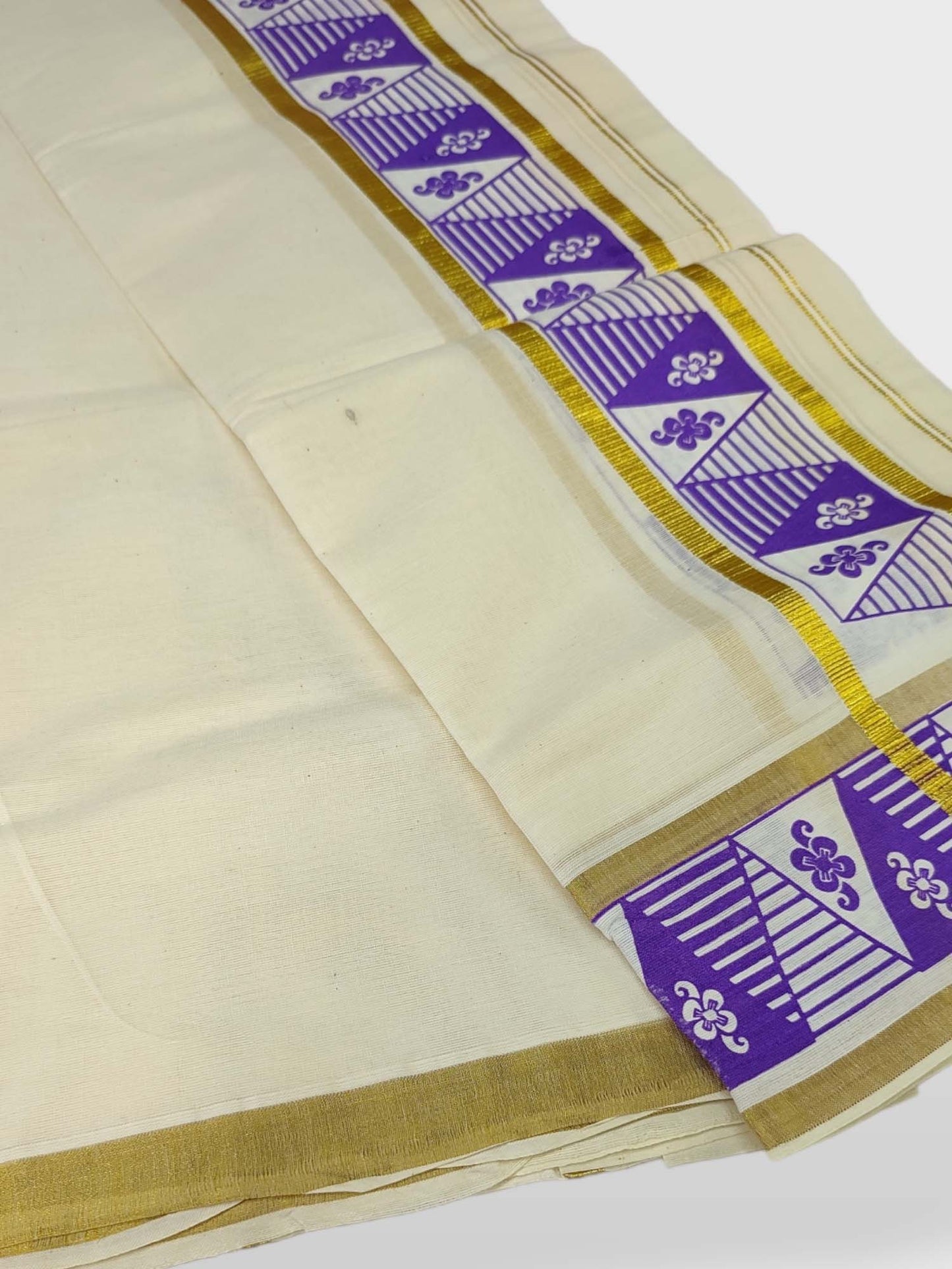 Kerala Single Printed Set Mundu Neriyathum