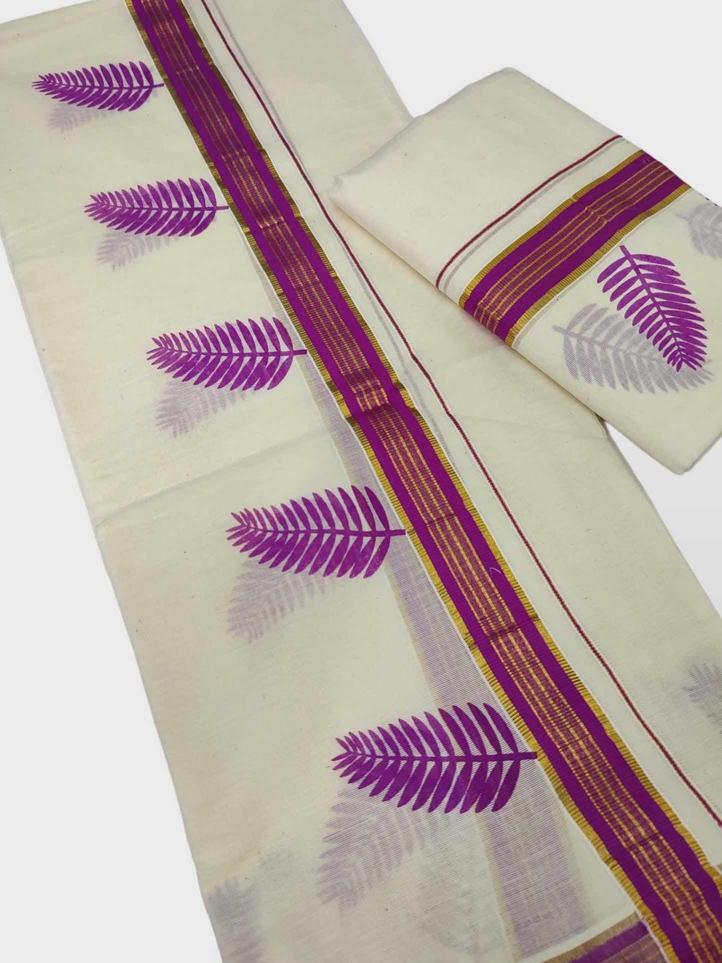 Kerala Single Printed Set Mundu Neriyathum
