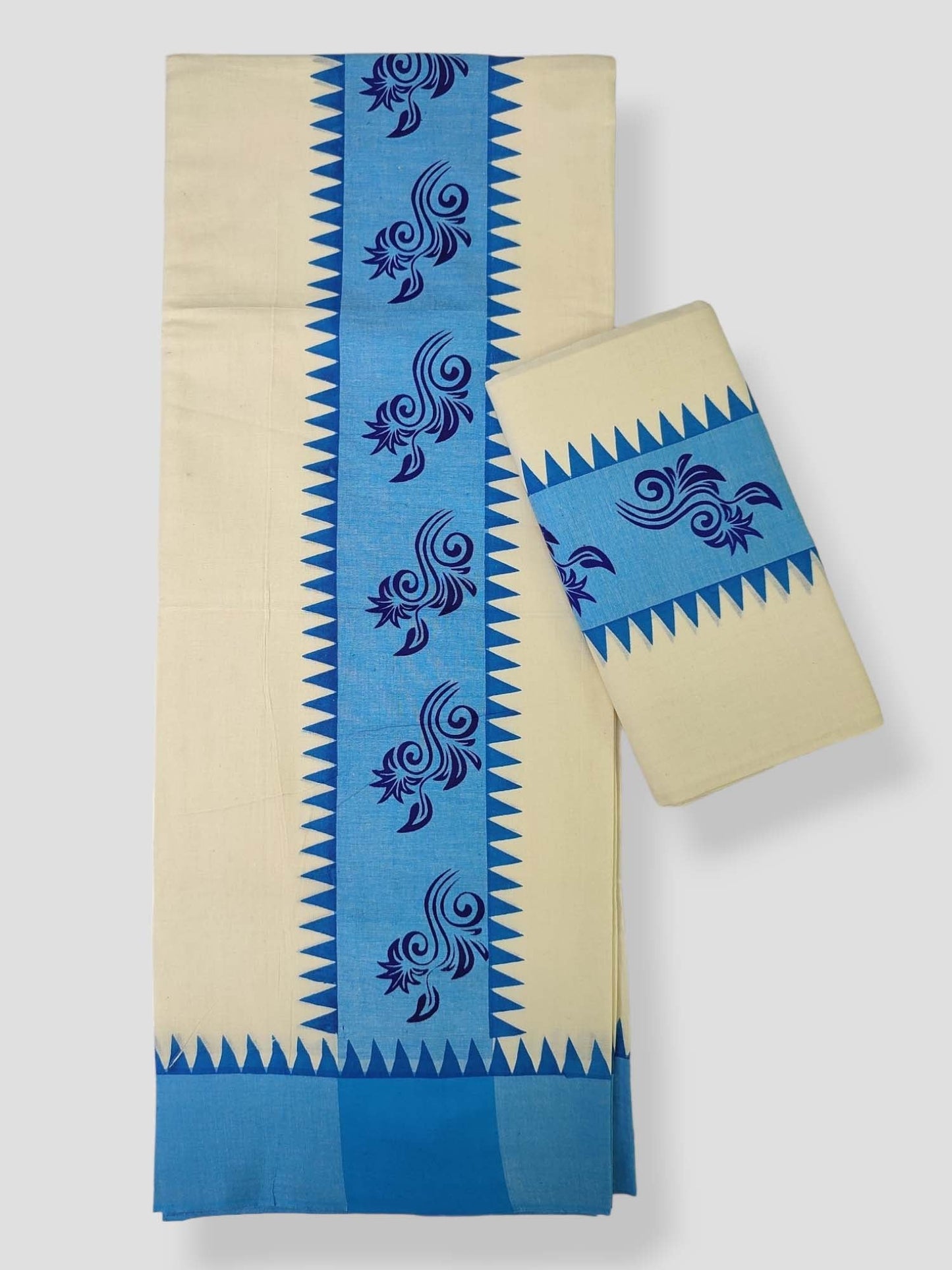 Kerala Single Printed Set Mundu Neriyathum