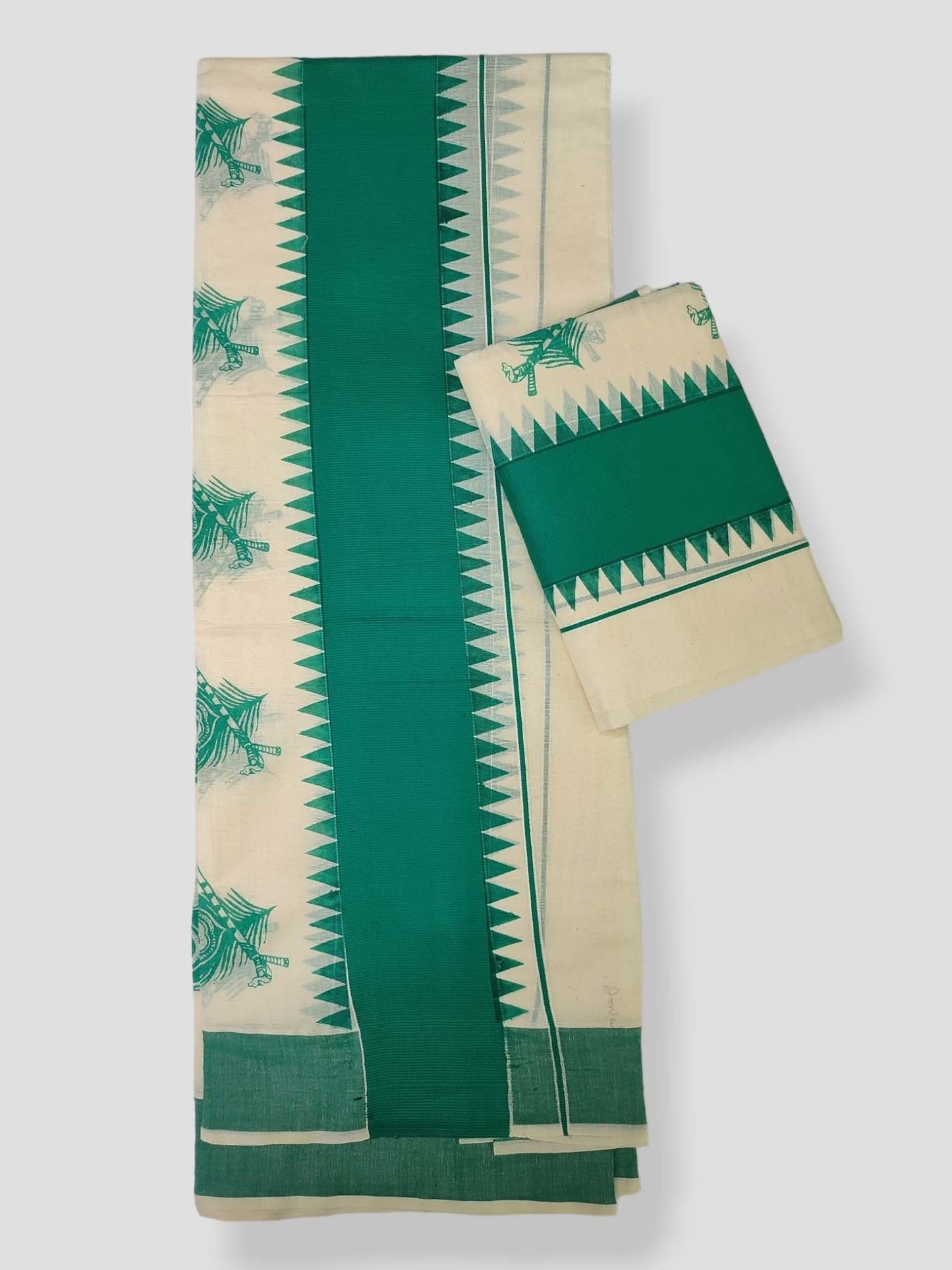 Kerala Single Printed Set Mundu Neriyathum