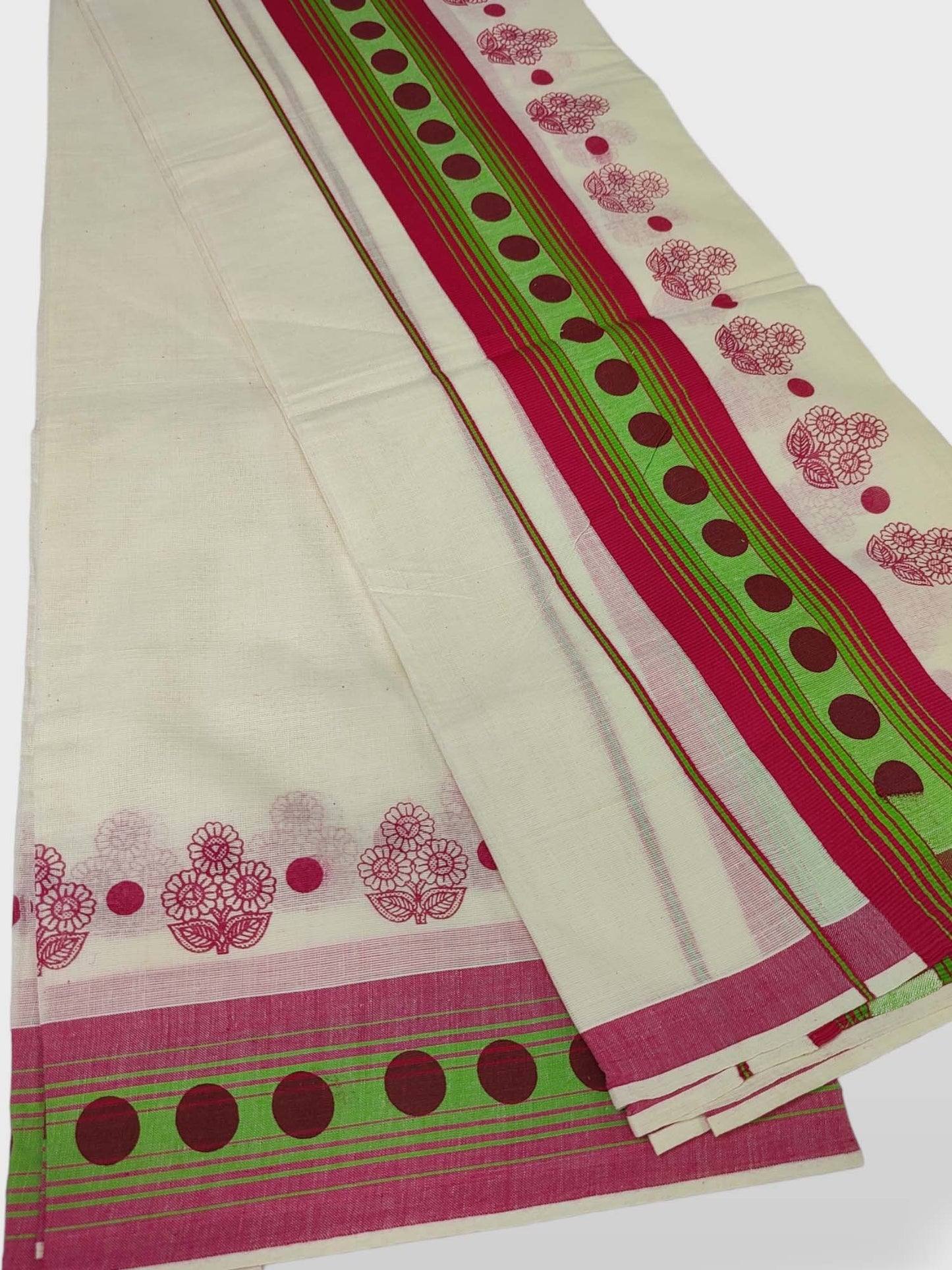 Kerala Single Printed Set Mundu Neriyathum
