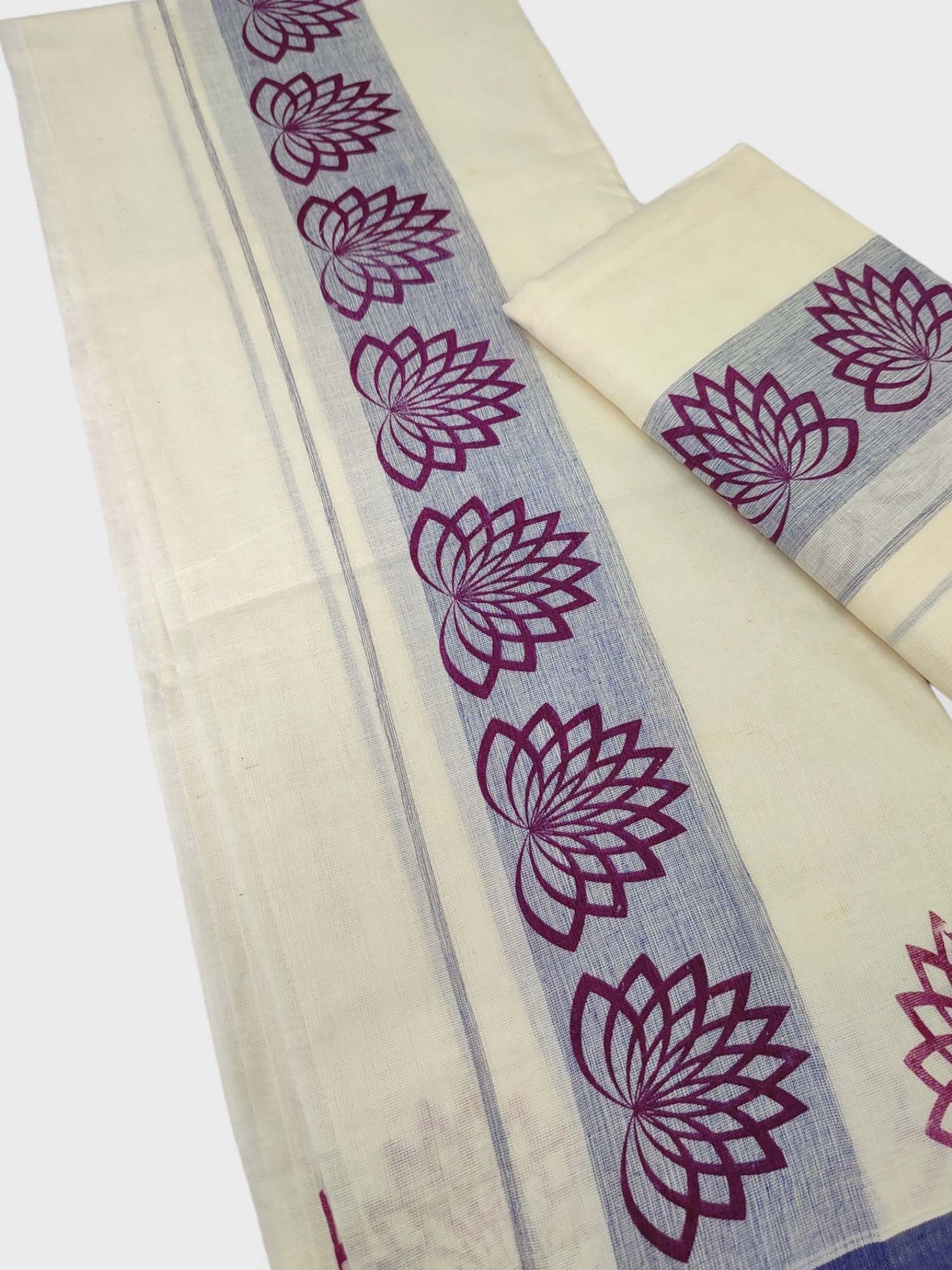 Kerala Single Printed Set Mundu Neriyathum