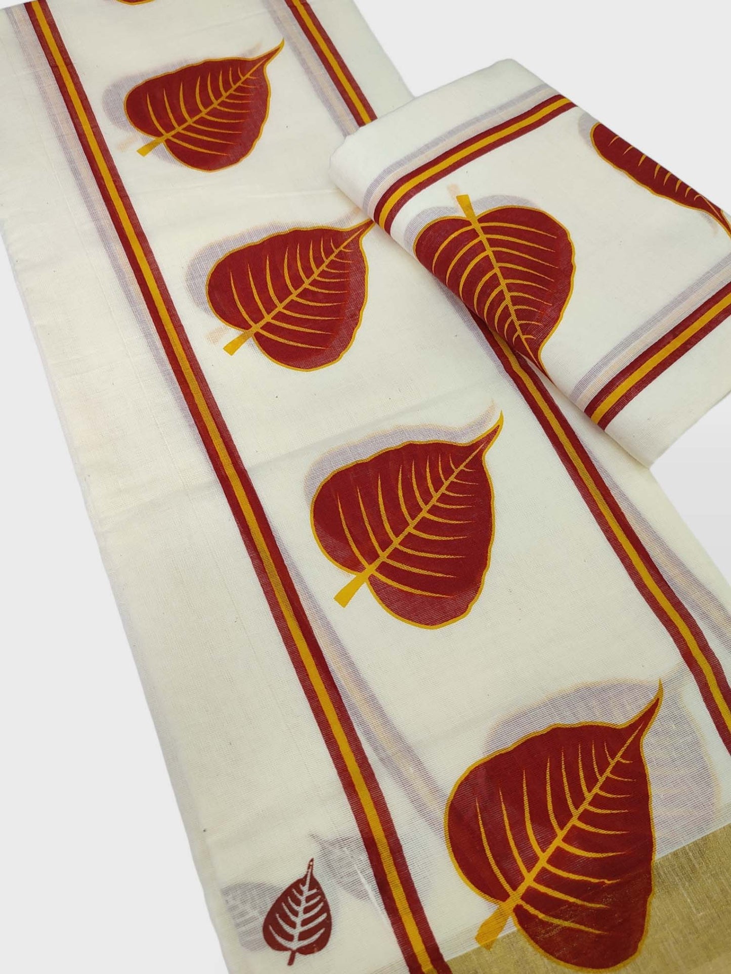 Kerala Single Printed Set Mundu Neriyathum