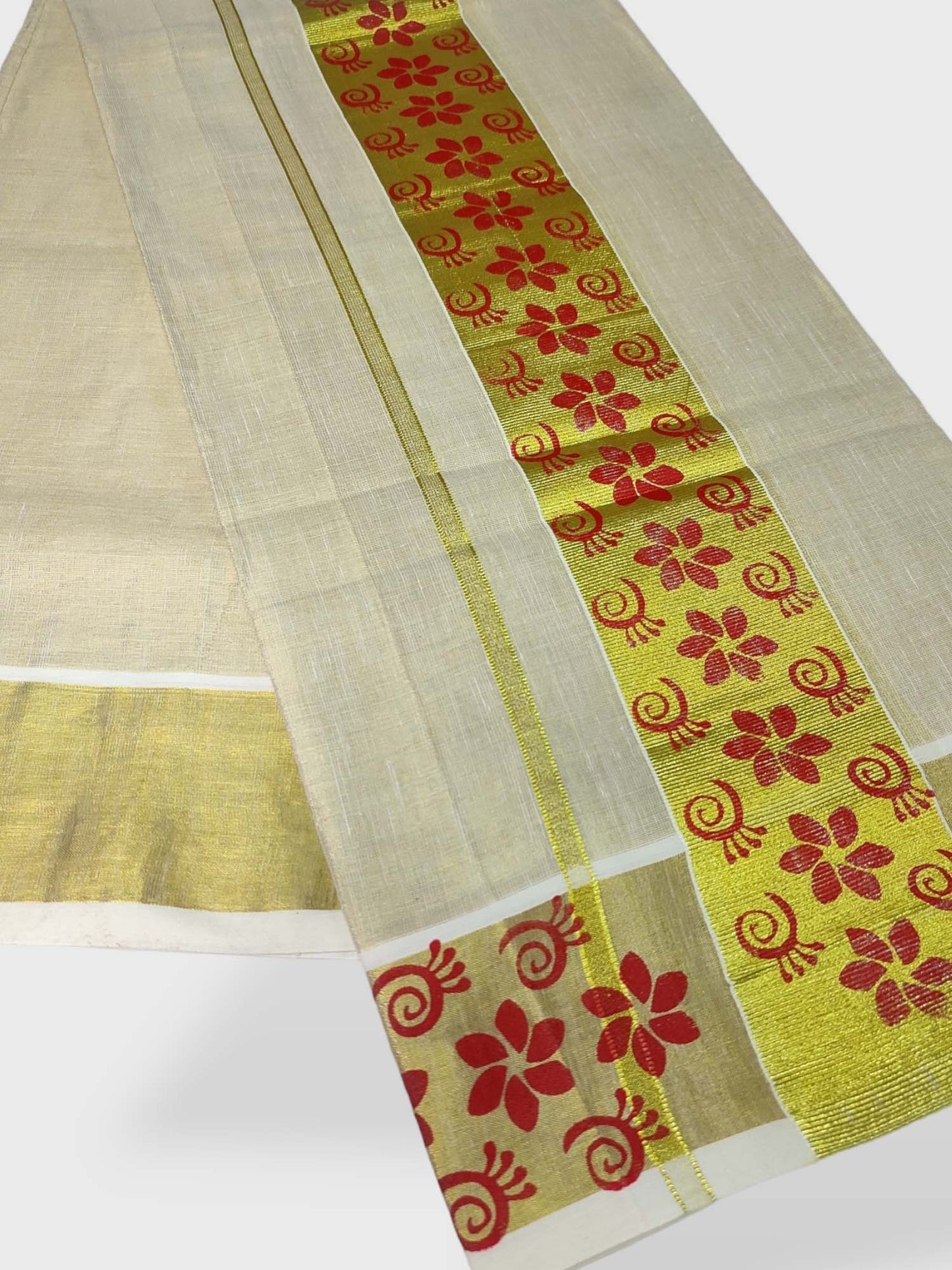 Kerala Single Printed Set Mundu Neriyathum