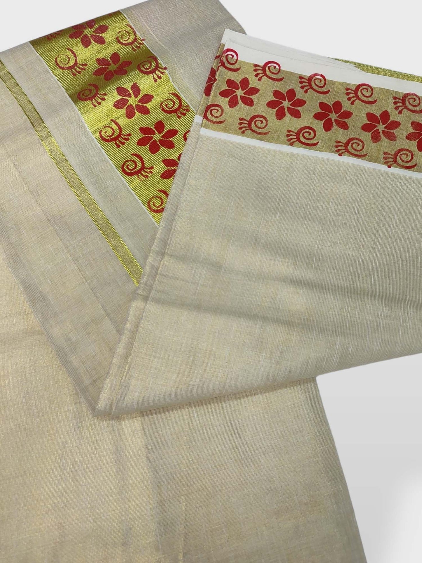 Kerala Single Printed Set Mundu Neriyathum