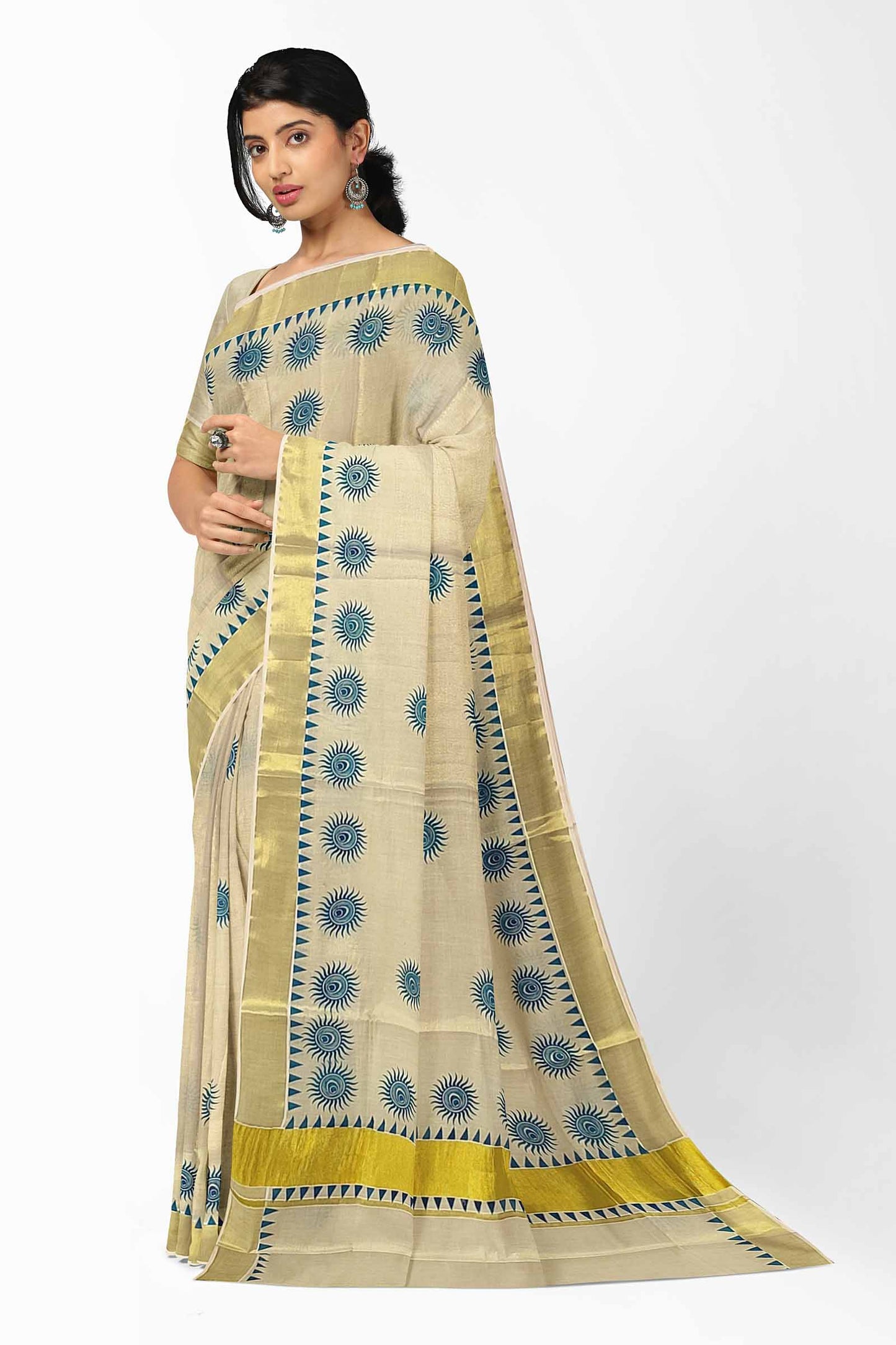 Kerala Tissue Printed Saree for Women