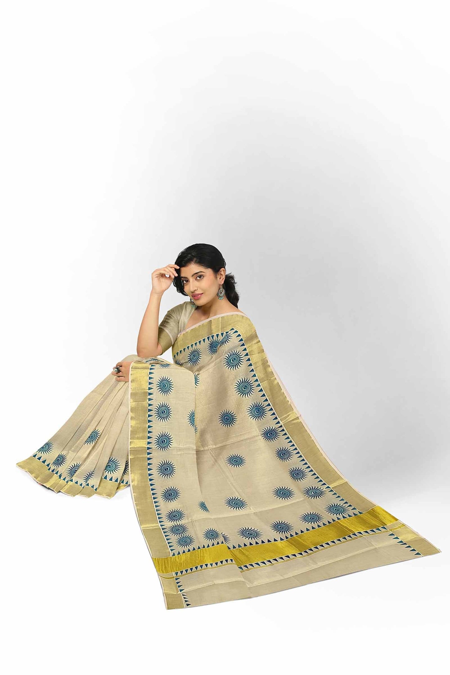 Kerala Tissue Printed Saree for Women