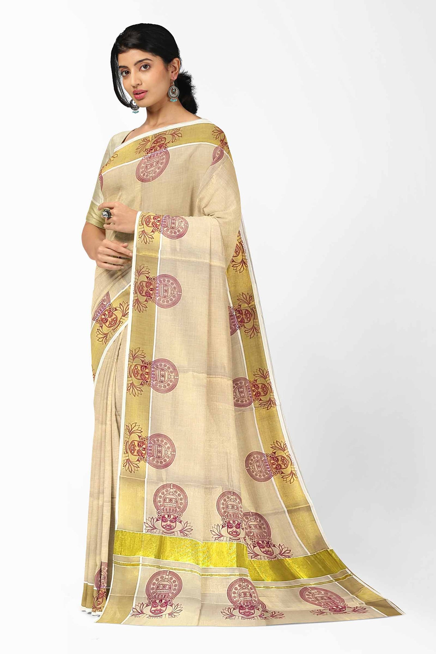 Kerala Tissue Printed Saree for Women