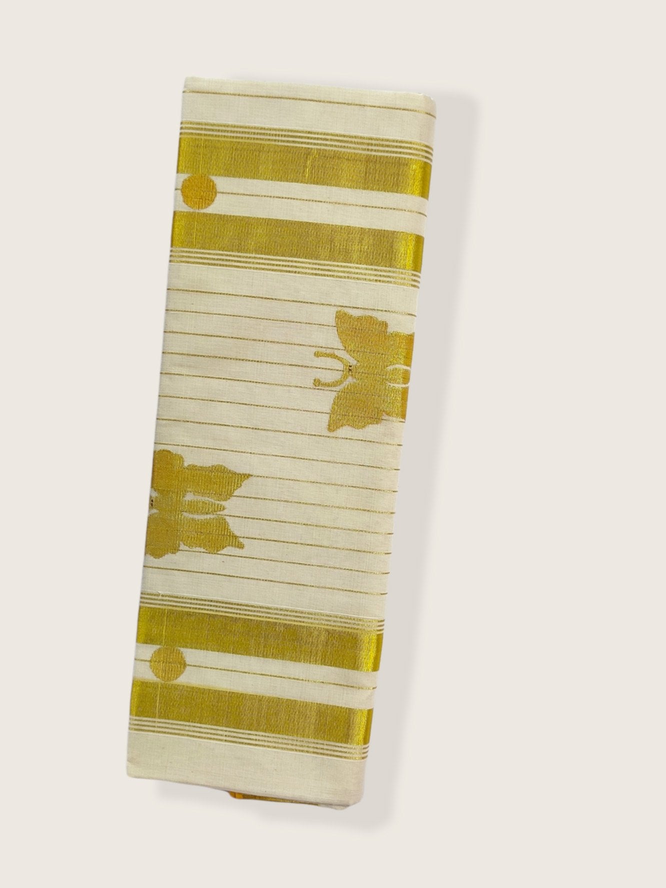 Kerala Kasavu Saree Premium Balaramapuram Handloom with Handwoven Butterfly Motiff