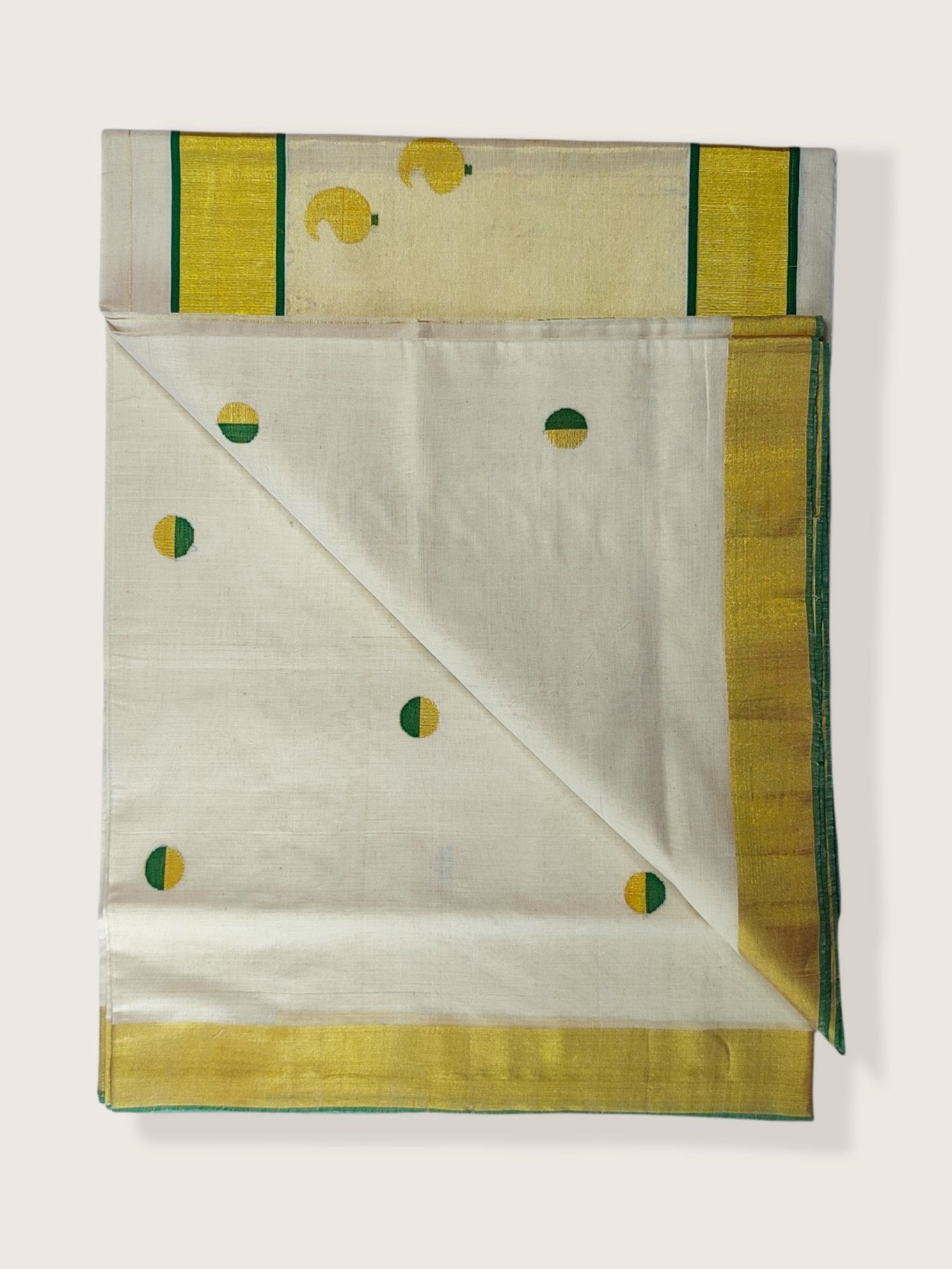 Kerala Kasavu Saree Premium Balaramapuram Handloom with Mango Motif