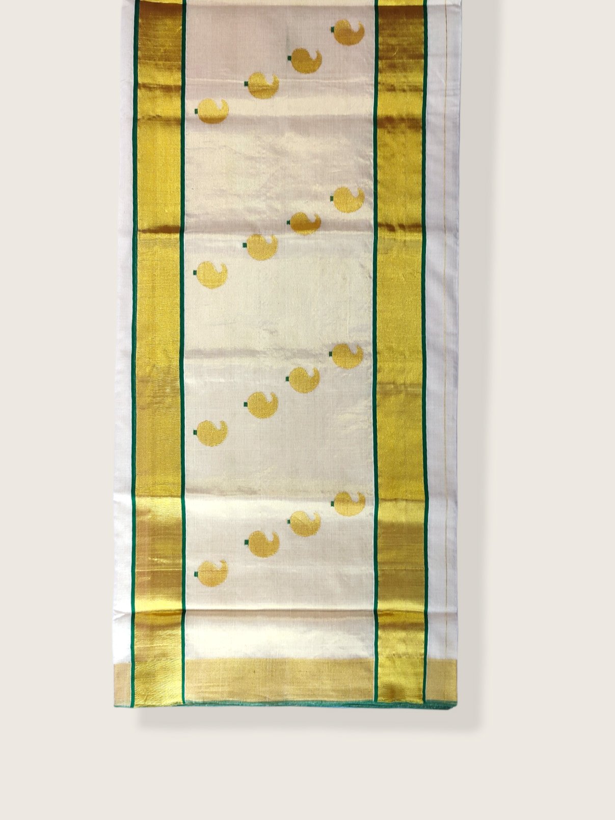 Kerala Kasavu Saree Premium Balaramapuram Handloom with Mango Motif
