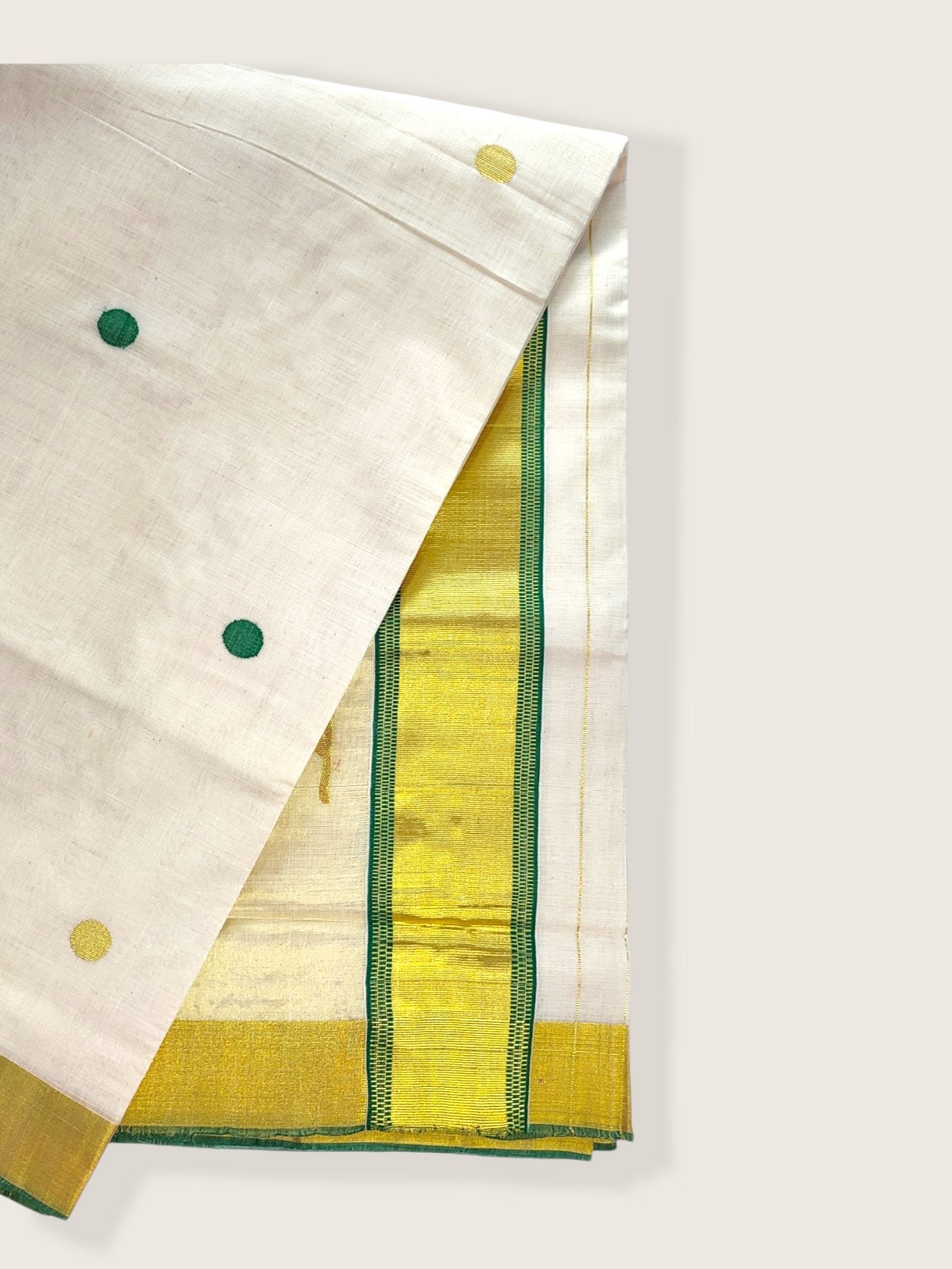 Kerala Kasavu Saree Premium Balaramapuram Handloom with Handwoven Parrot Motiff