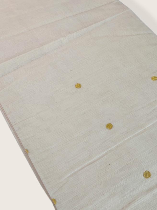 Kerala Kasavu Saree Premium Balaramapuram Handloom with Round Motif