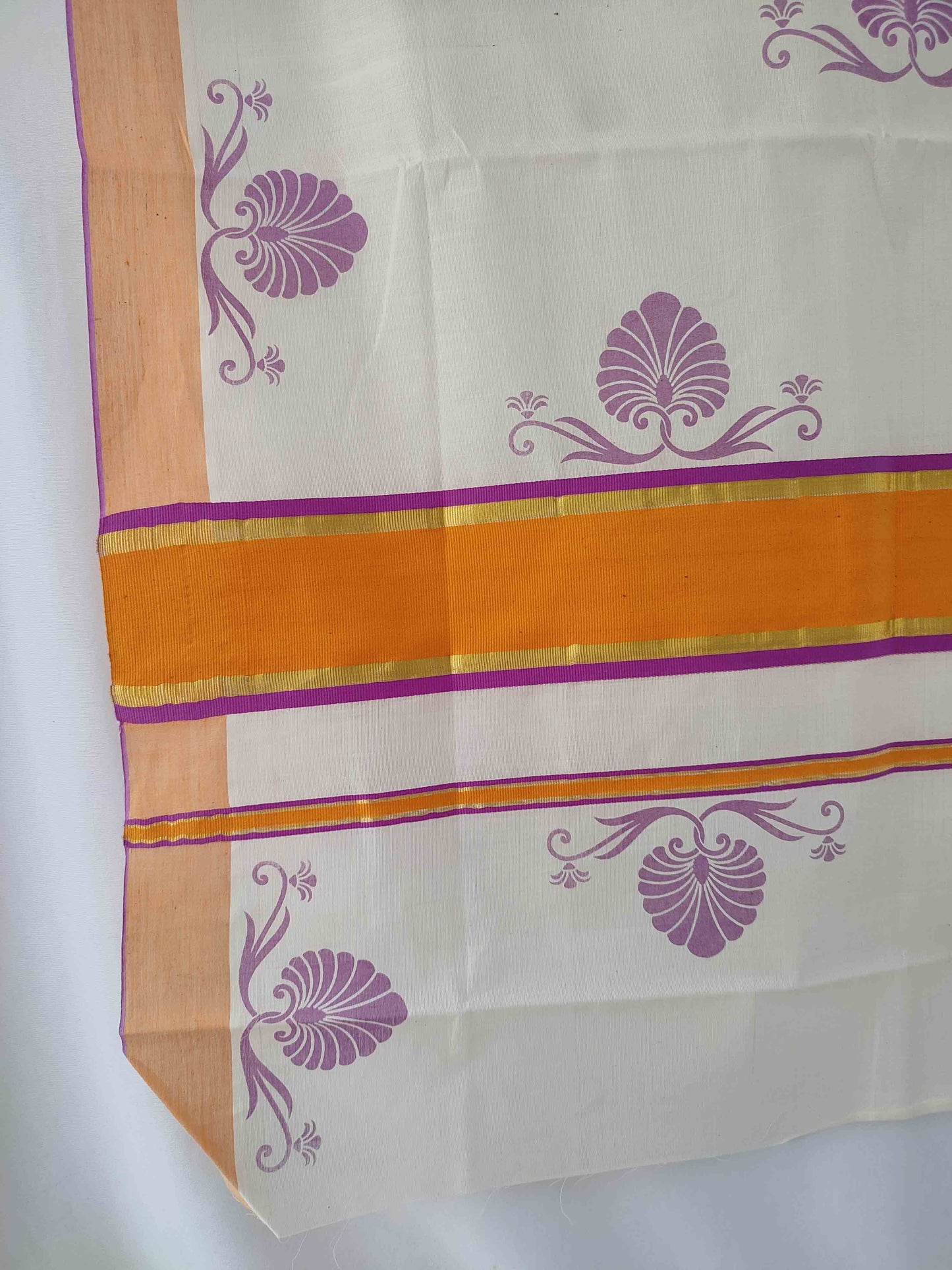 Pure cotton printed kerala saree