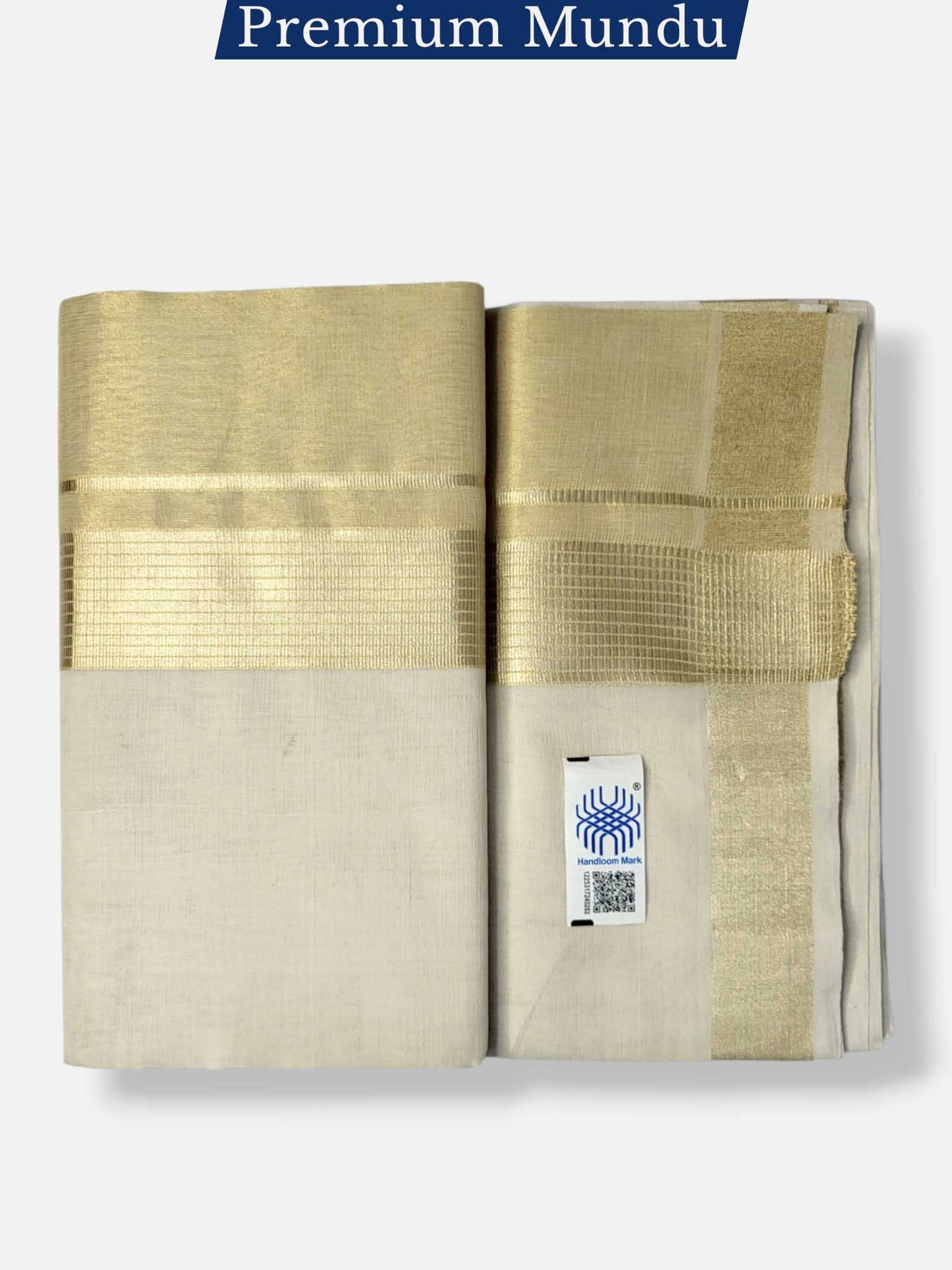 Premium Wedding Handloom Balaramapuram Unaakupaavu Kasavu Mundu for Men