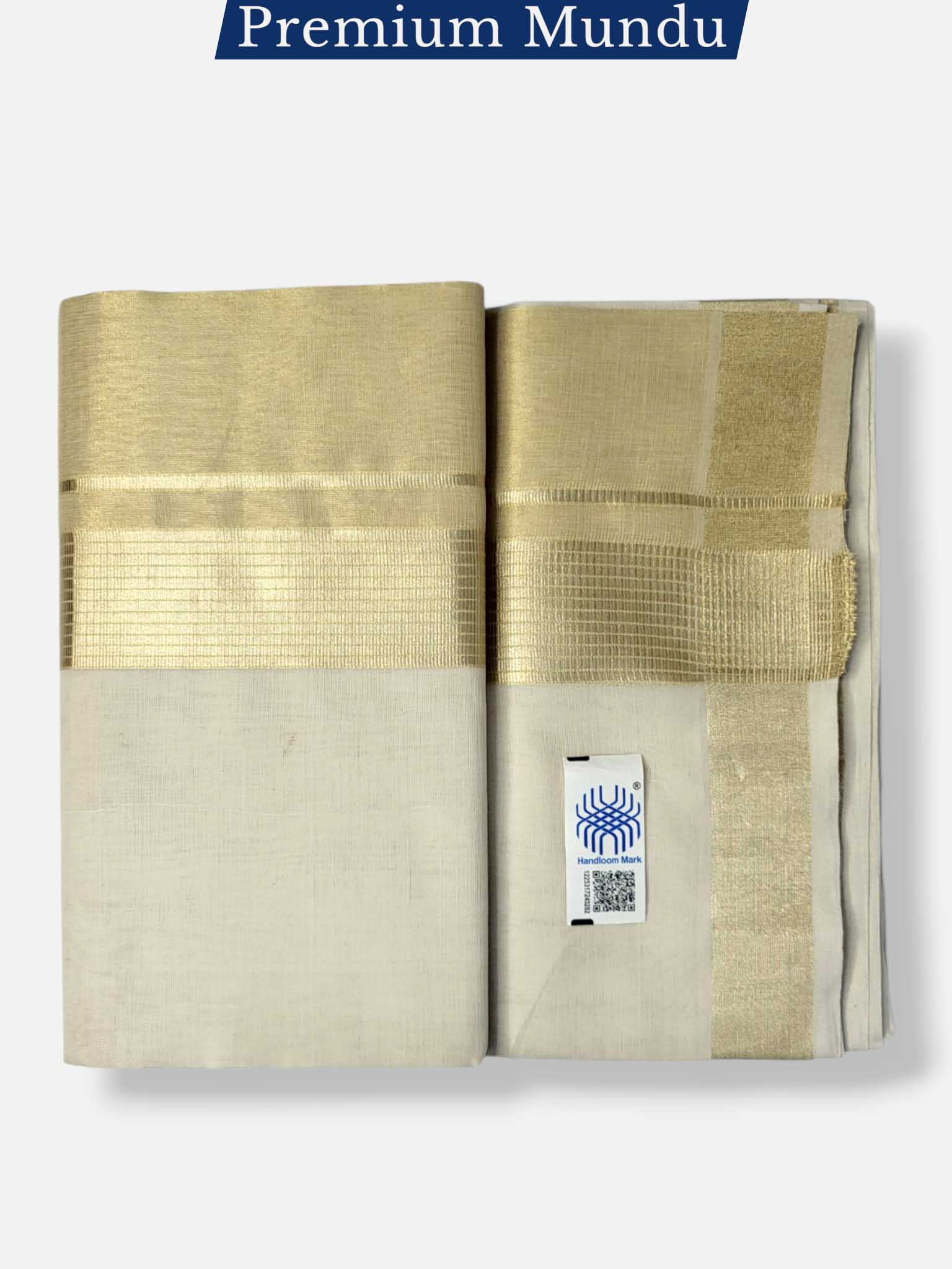 Premium Wedding Handloom Balaramapuram Unaakupaavu Kasavu Mundu for Men