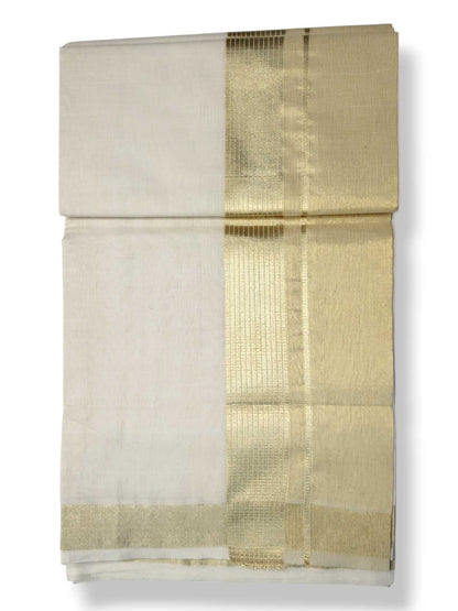Premium Wedding Handloom Balaramapuram Unaakupaavu Kasavu Mundu for Men