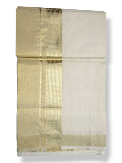 Premium Wedding Handloom Balaramapuram Unaakupaavu Kasavu Mundu for Men