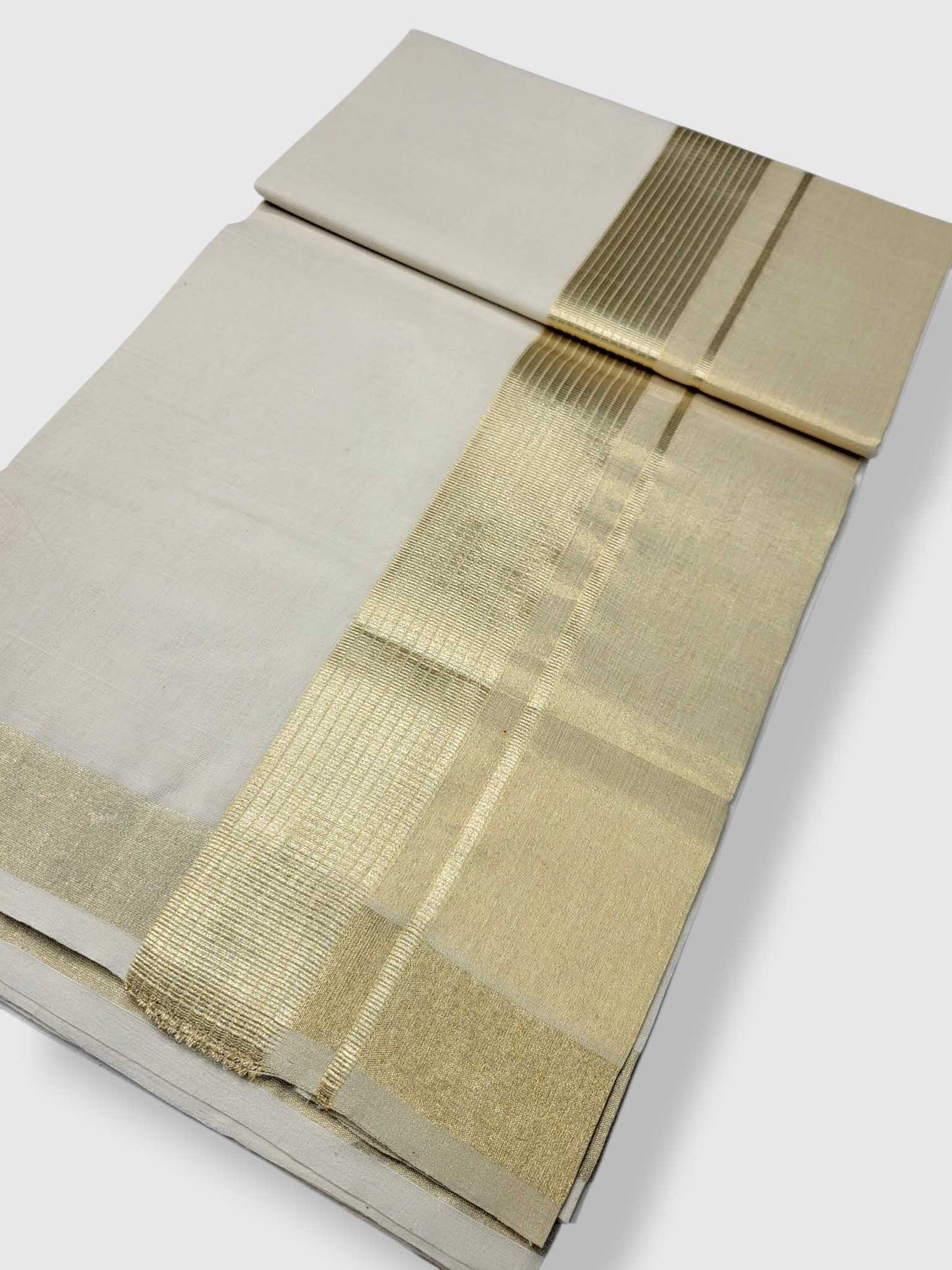 Premium Wedding Handloom Balaramapuram Unaakupaavu Kasavu Mundu for Men