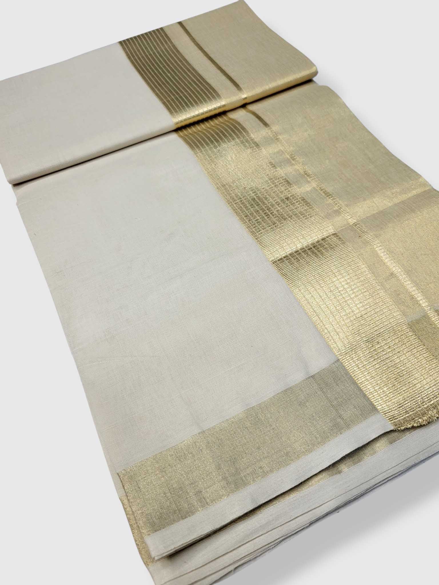 Premium Wedding Handloom Balaramapuram Unaakupaavu Kasavu Mundu for Men