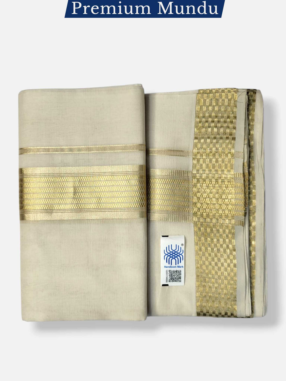 Premium Wedding Handloom Balaramapuram Unaakupaavu Kasavu Mundu for Men