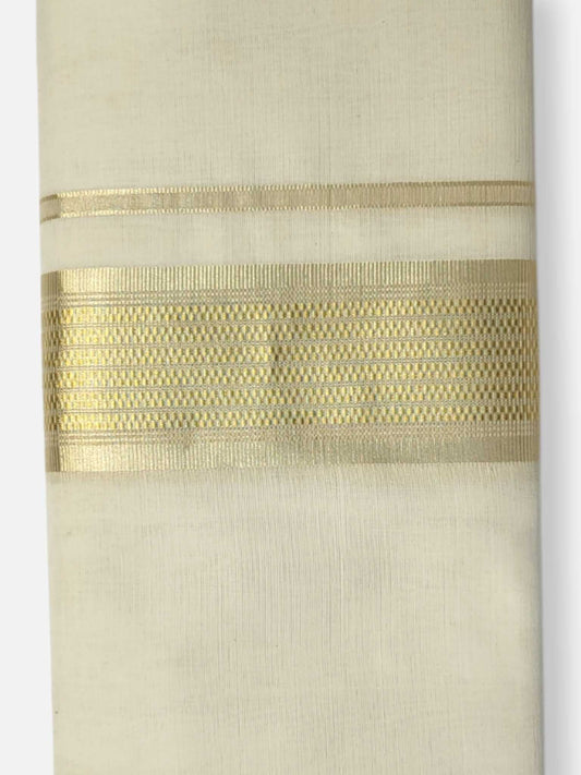 Premium Wedding Handloom Balaramapuram Unaakupaavu Kasavu Mundu for Men