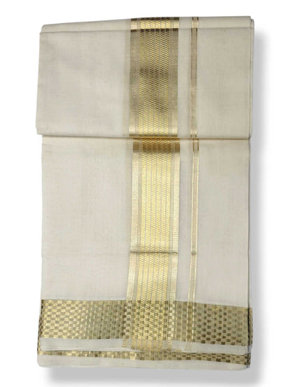 Premium Wedding Handloom Balaramapuram Unaakupaavu Kasavu Mundu for Men
