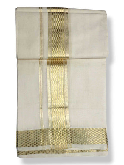 Premium Wedding Handloom Balaramapuram Unaakupaavu Kasavu Mundu for Men