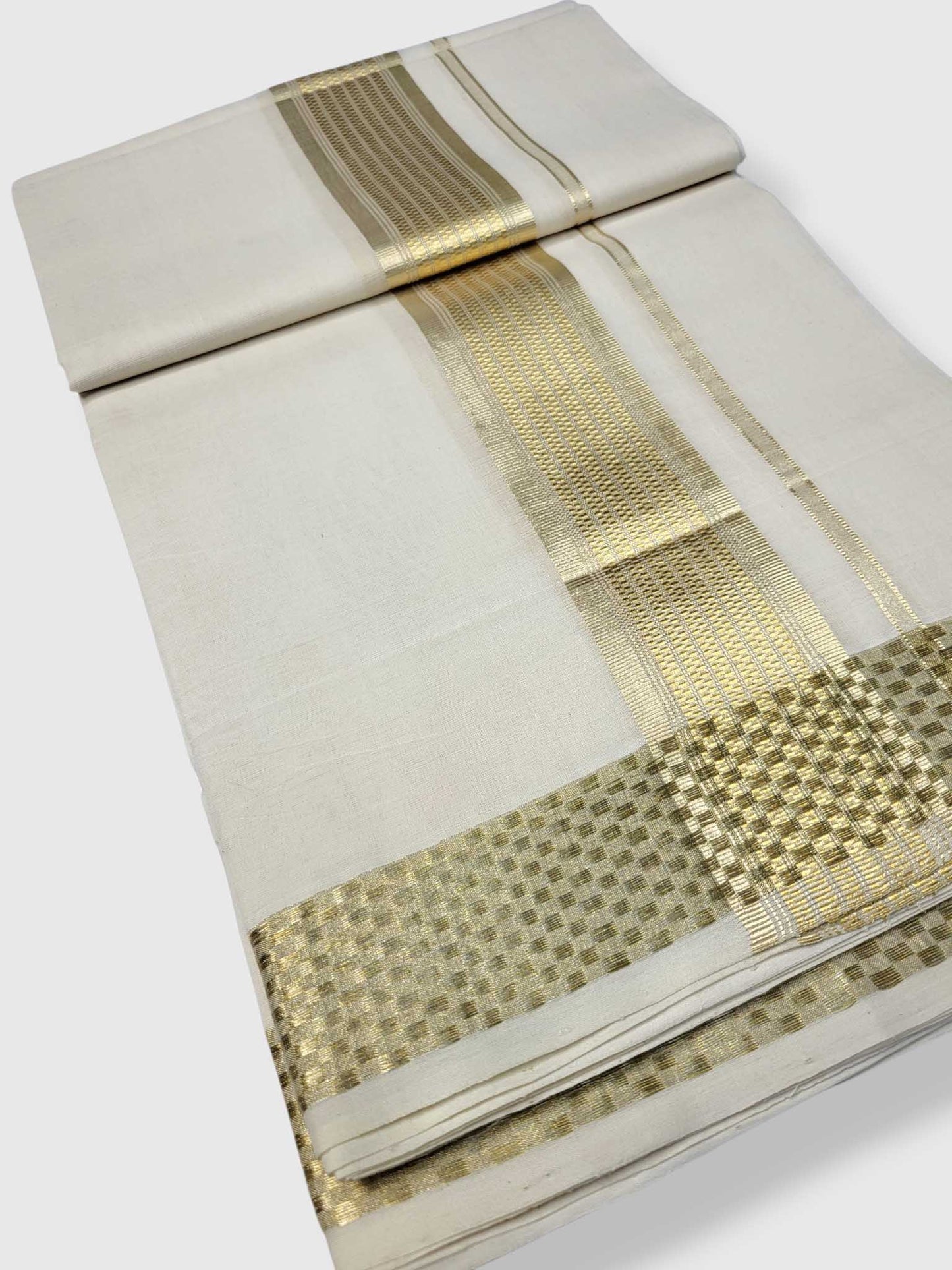 Premium Wedding Handloom Balaramapuram Unaakupaavu Kasavu Mundu for Men