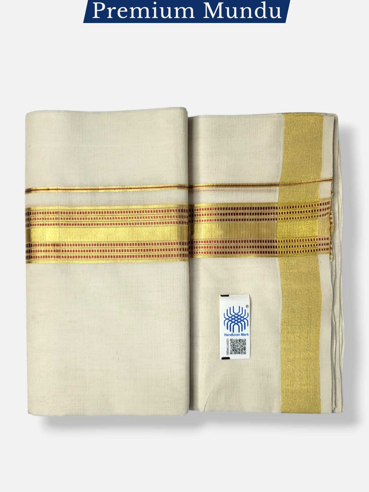 Premium Wedding Handloom Balaramapuram Unaakupaavu Kasavu Mundu for Men