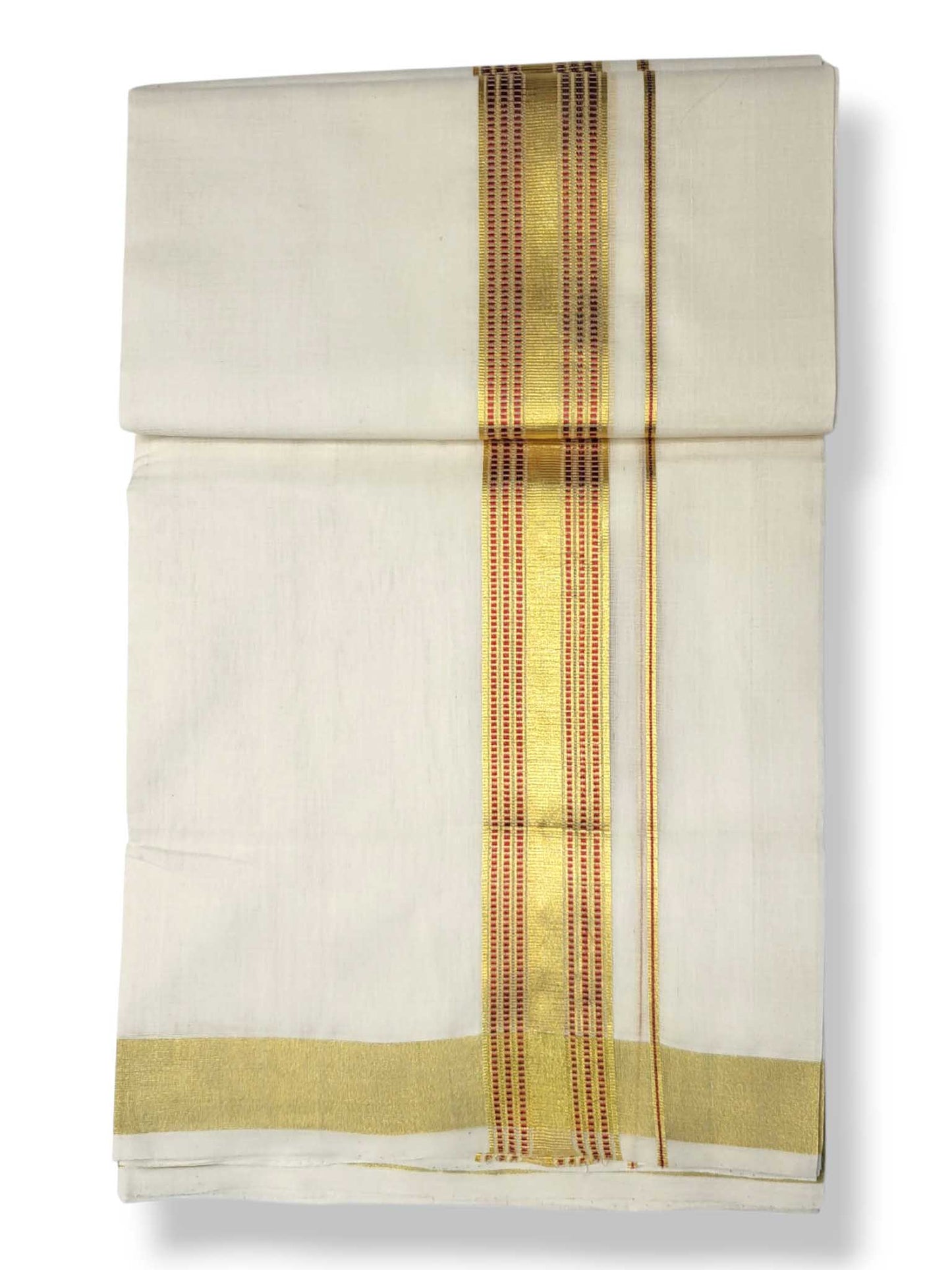 Premium Wedding Handloom Balaramapuram Unaakupaavu Kasavu Mundu for Men