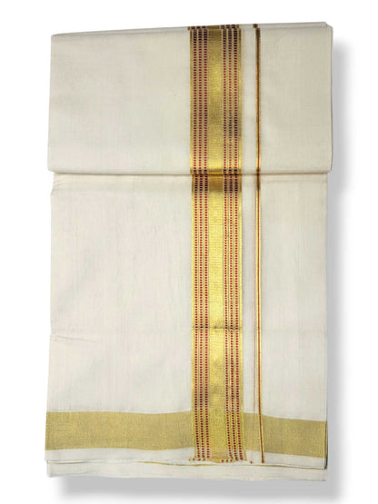 Premium Wedding Handloom Balaramapuram Unaakupaavu Kasavu Mundu for Men