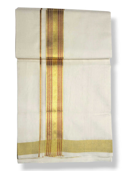 Premium Wedding Handloom Balaramapuram Unaakupaavu Kasavu Mundu for Men