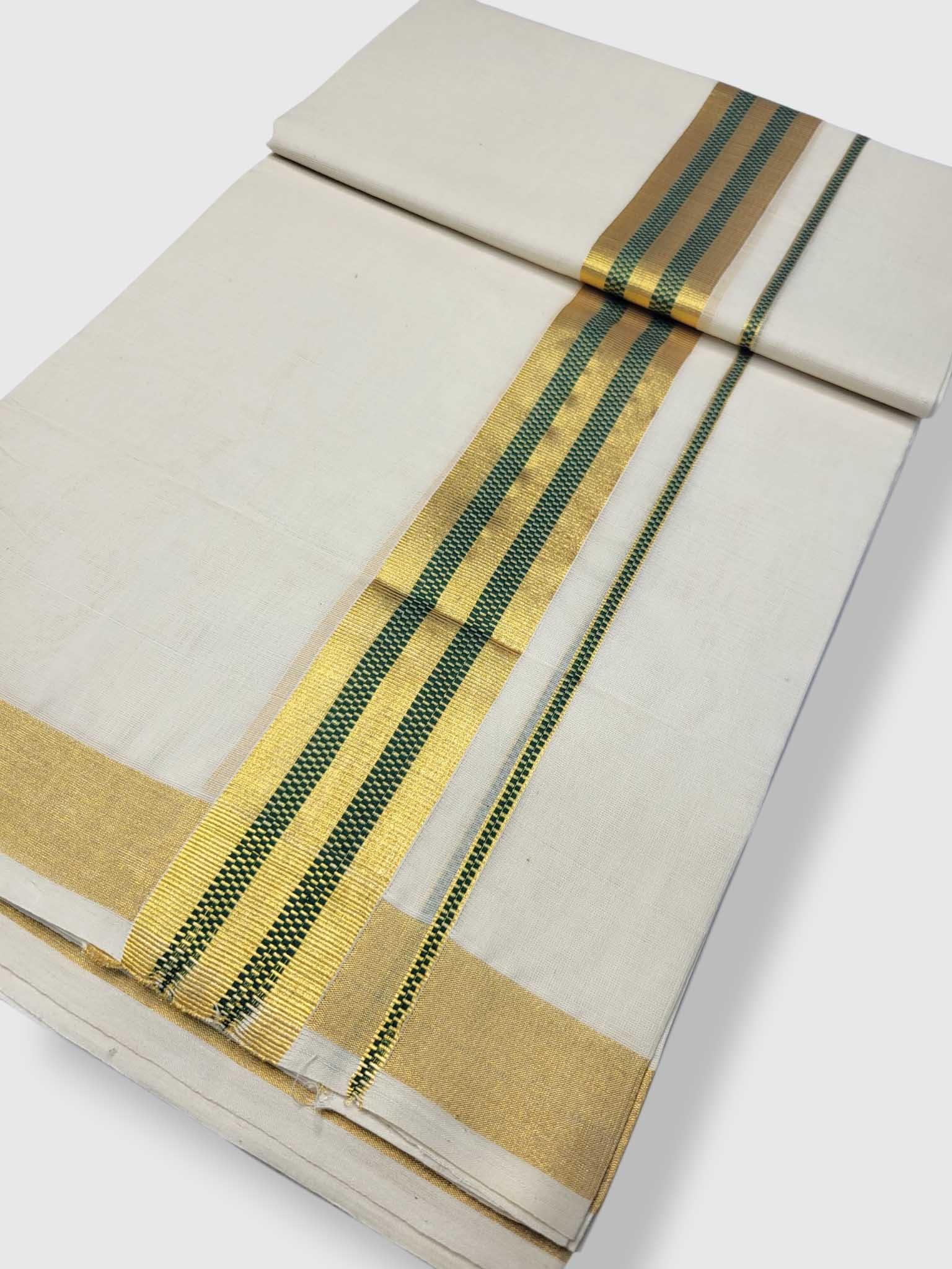 Premium Wedding Handloom Balaramapuram Unaakupaavu Kasavu Mundu for Men
