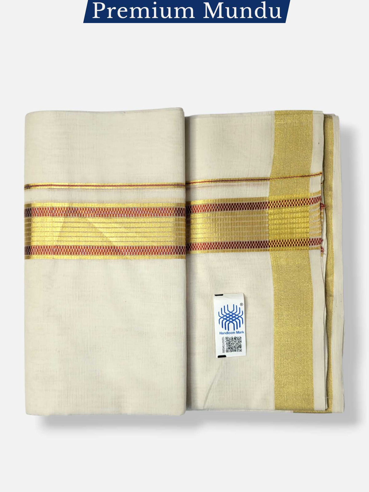 Premium Wedding Handloom Balaramapuram Unaakupaavu Kasavu Mundu for Men