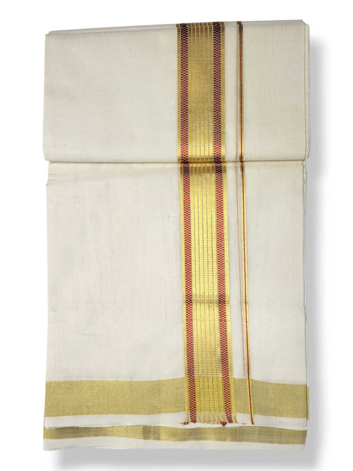 Premium Wedding Handloom Balaramapuram Unaakupaavu Kasavu Mundu for Men