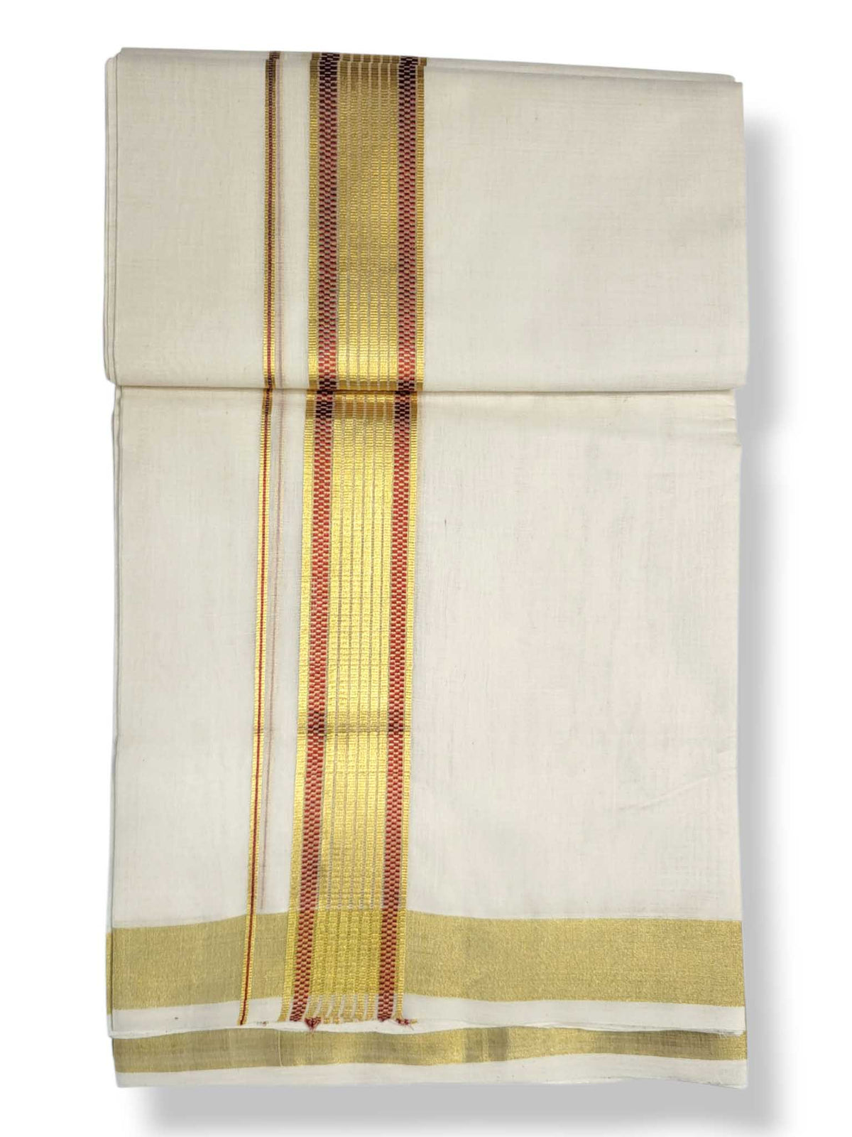 Premium Wedding Handloom Balaramapuram Unaakupaavu Kasavu Mundu for Men