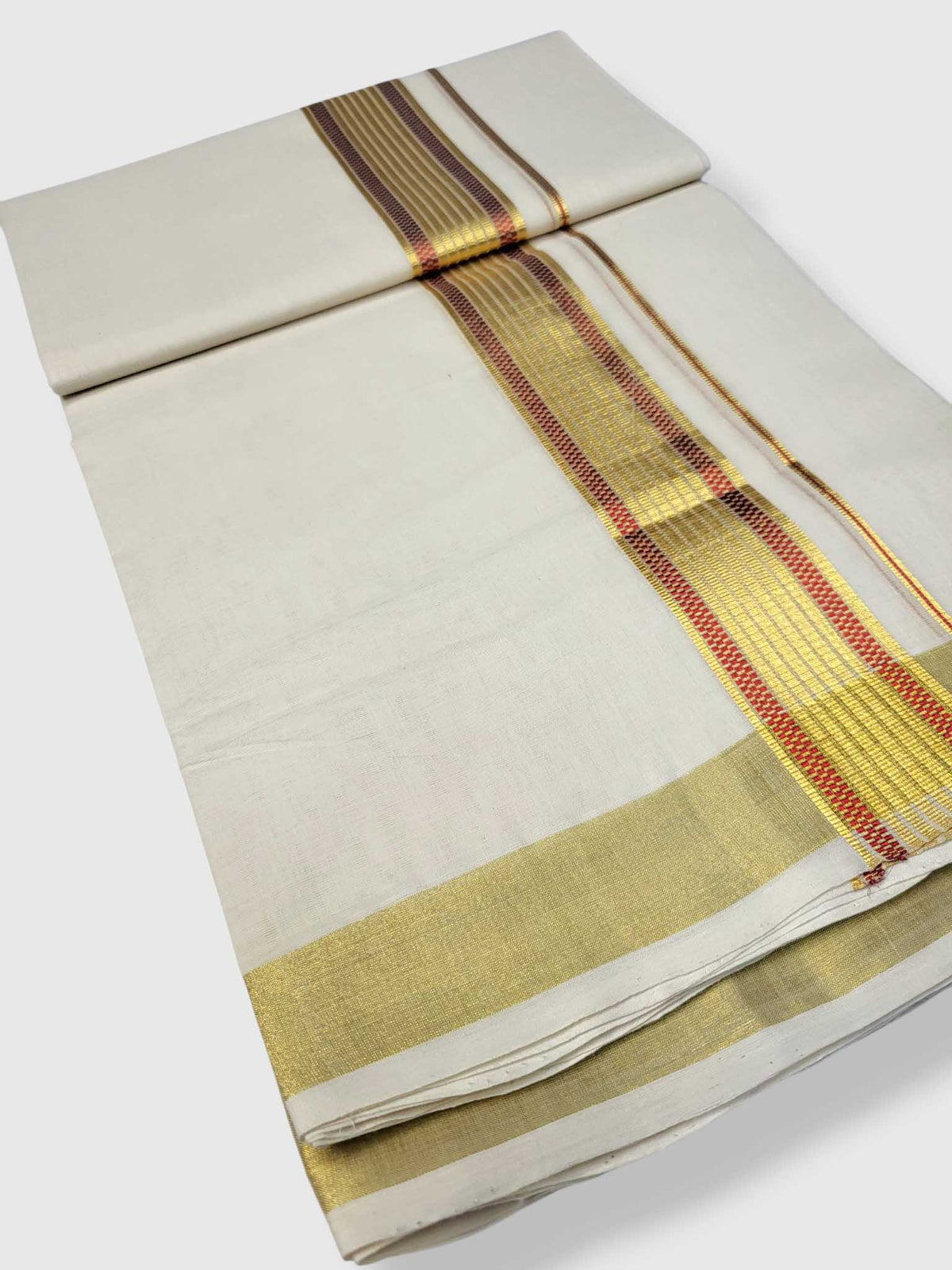 Premium Wedding Handloom Balaramapuram Unaakupaavu Kasavu Mundu for Men