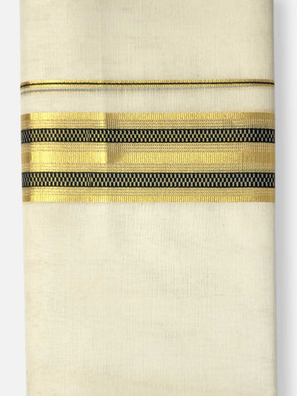 Premium Wedding Handloom Balaramapuram Unaakupaavu Kasavu Mundu for Men