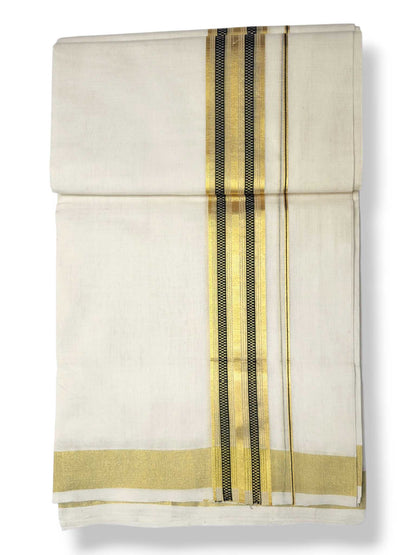 Premium Wedding Handloom Balaramapuram Unaakupaavu Kasavu Mundu for Men