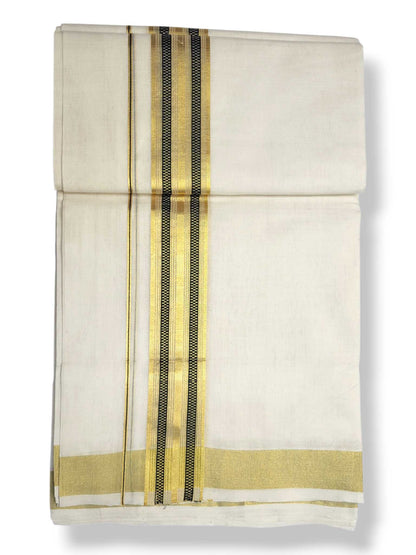 Premium Wedding Handloom Balaramapuram Unaakupaavu Kasavu Mundu for Men