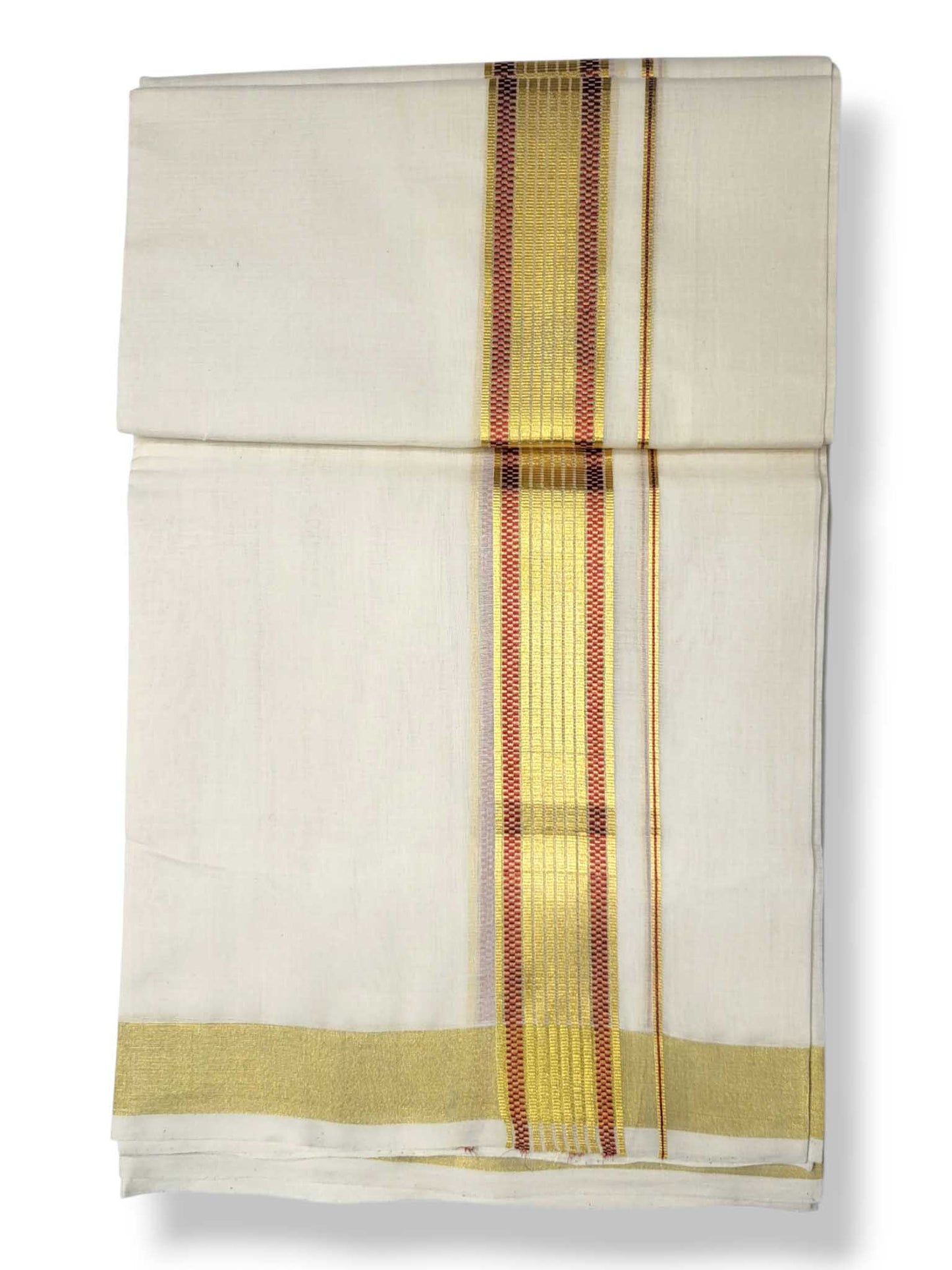 Premium Wedding Handloom Balaramapuram Unaakupaavu Kasavu Mundu for Men