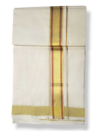 Premium Wedding Handloom Balaramapuram Unaakupaavu Kasavu Mundu for Men