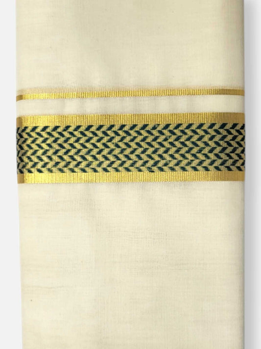 Premium Wedding Handloom Balaramapuram Unaakupaavu Kasavu Mundu for Men