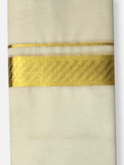 Premium Wedding Handloom Balaramapuram Unaakupaavu Kasavu Mundu for Men