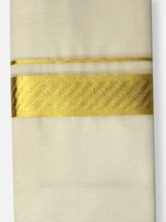 Premium Wedding Handloom Balaramapuram Unaakupaavu Kasavu Mundu for Men